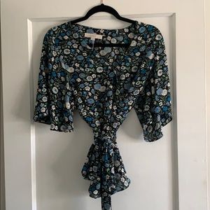Loft Floral Wrap Top